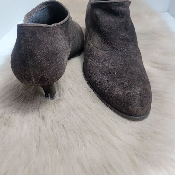 Stuart Weitzman Brown Suede Ankle Bootie Shoes - Picture 5 of 8